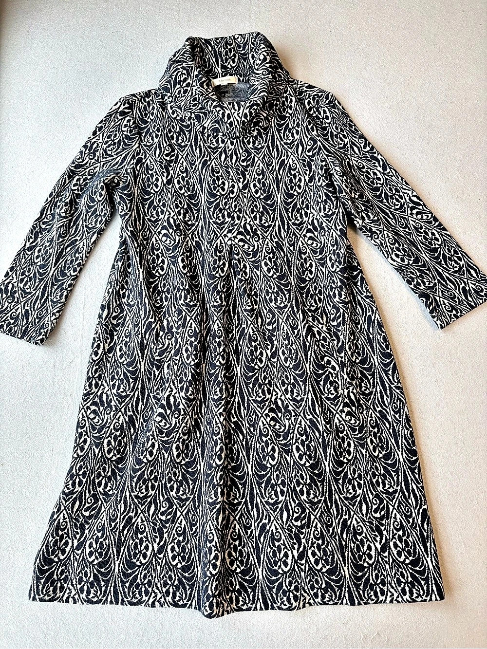 Tyler Boe Kim Knit Cowl Neck Dress Damask Jacquard Size Small